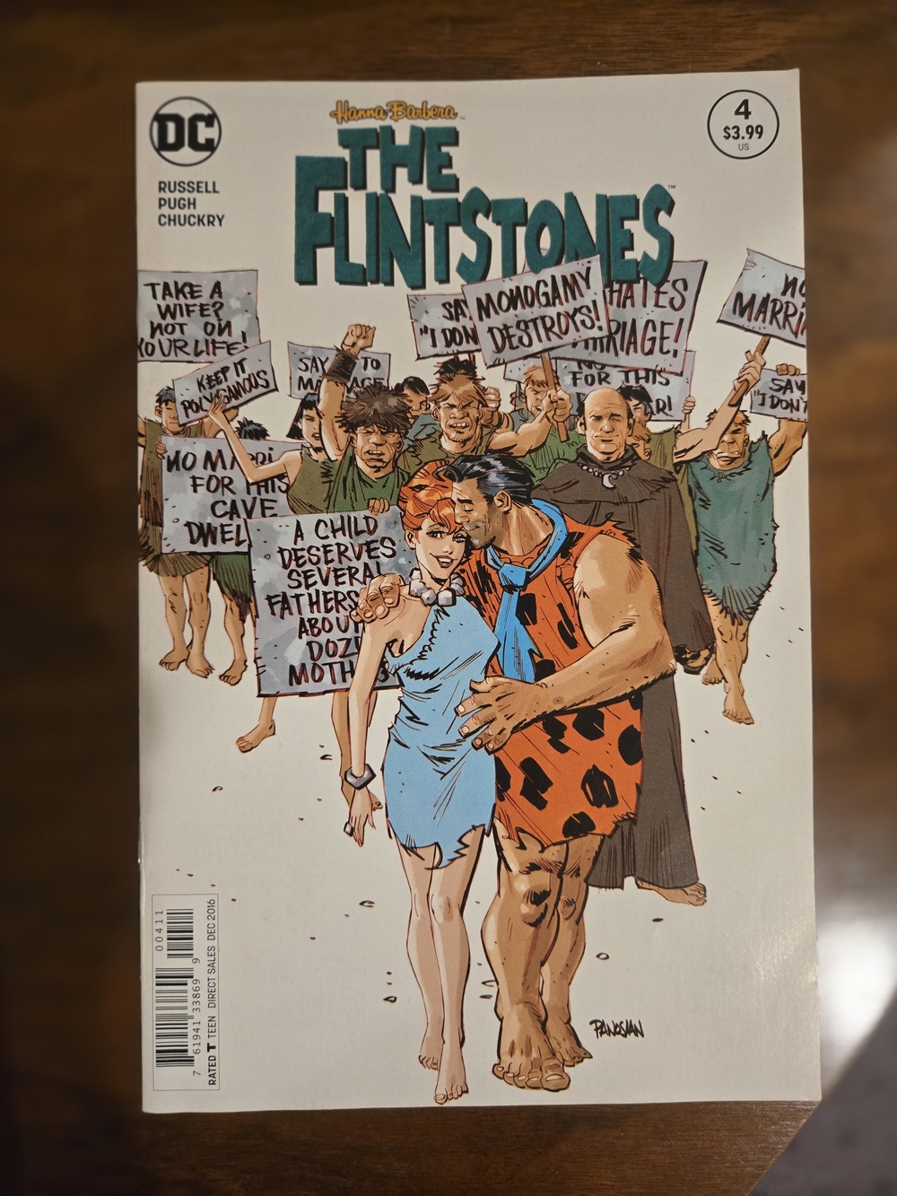 DC The Flintstones Comic Cover — Teal, Orange, Blue